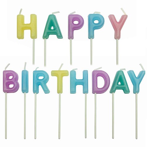 ME Geburtstagskerzen Set Happy birthday candle pastel