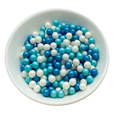 Zuckerperlen 7mm - Mix Blau - 50g