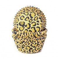 Papierbackförmchen - Leopard Gelb - 50 Stk