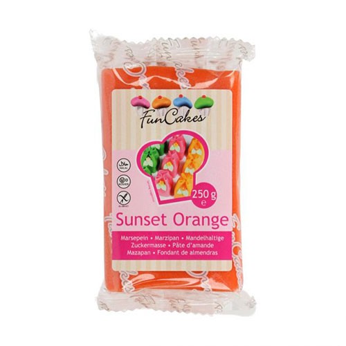 FunCakes - Marzipan - Mandelhaltige Zuckermasse - Sunset Orange - 250g