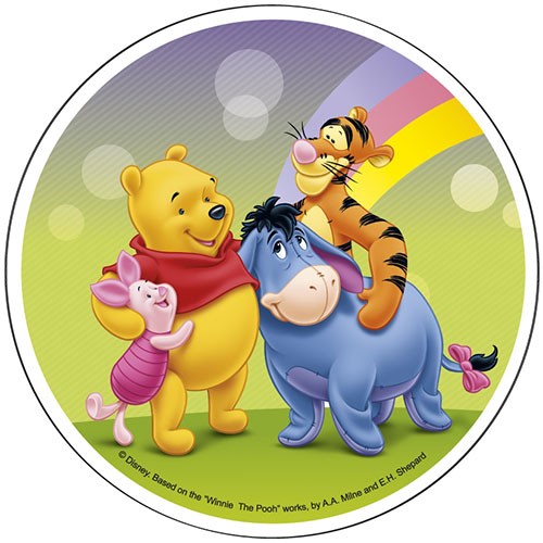 Tortenaufleger Winnie Pooh mit Ferkel, Tigger und Iaah aus Waferpaper