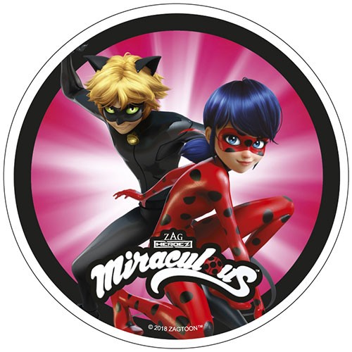 42022_2 Tortenaufleger Oblatenpapier Miraculous Ladybug & Cat Noir