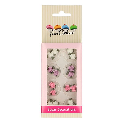 FunCakes - Zuckerdekoration - Kleine Rosen mit Blättern