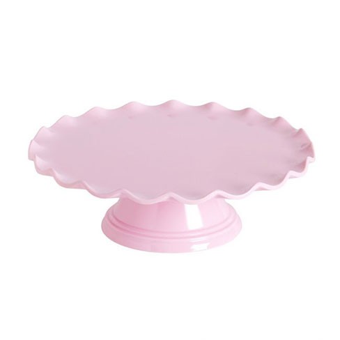 A Little Lovely Company Cake Stand - Large - Pink with Wavy Edge