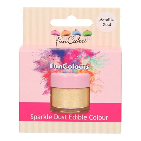 FunCakes Edible FunColours Sparkle Dust- Metalic gold